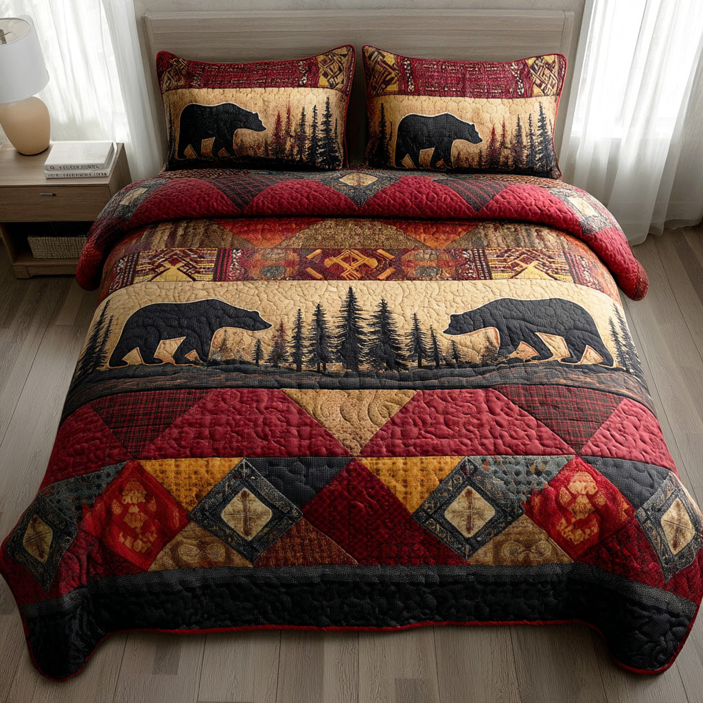 Timber Bear -Piece Quilted Bedding Set VTQ-Myprintsy