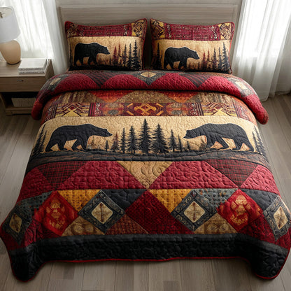 Timber Bear -Piece Quilted Bedding Set VTQ-Myprintsy