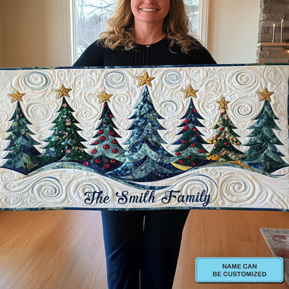 Tinsel Tree Trails Personalized Quilted Table Runner VTQ-Myprintsy