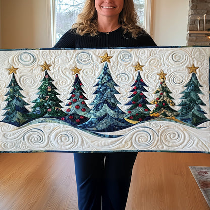 Tinsel Tree Trails Personalized Quilted Table Runner VTQ-Myprintsy