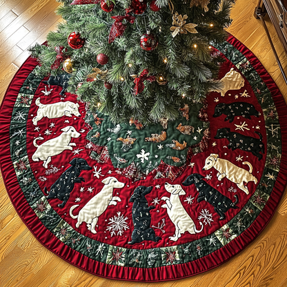 Tiny Paws Parade Christmas Quilted Tree Skirt-Myprintsy