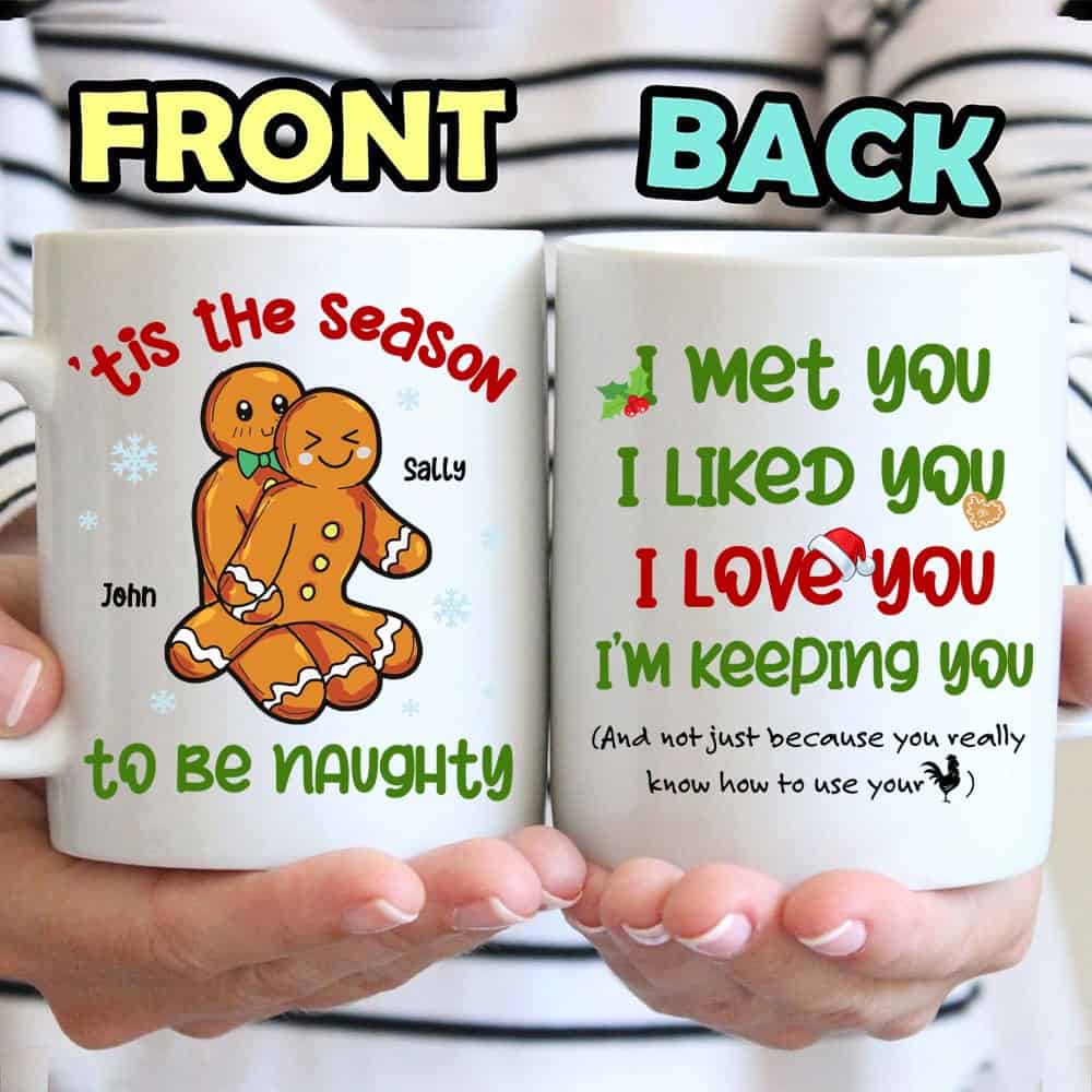 Tis The Season To Be Naughty Custom Gift - Personalized Coffee Mug - Gift For Couple-Myprintsy