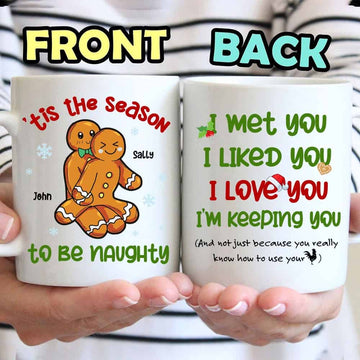 Tis The Season To Be Naughty Custom Gift - Personalized Coffee Mug - Gift For Couple-Myprintsy