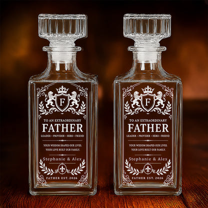 To An Extraordinary Father - Personalized Father's Day Combo Whiskey Glass + Decanter - Gifts For Dad-Myprintsy