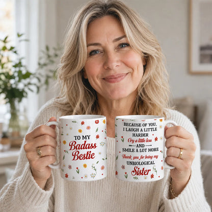 To My Badass Bestie - Personalized Ceramic Coffee Mug - Book Lover Gift-Myprintsy