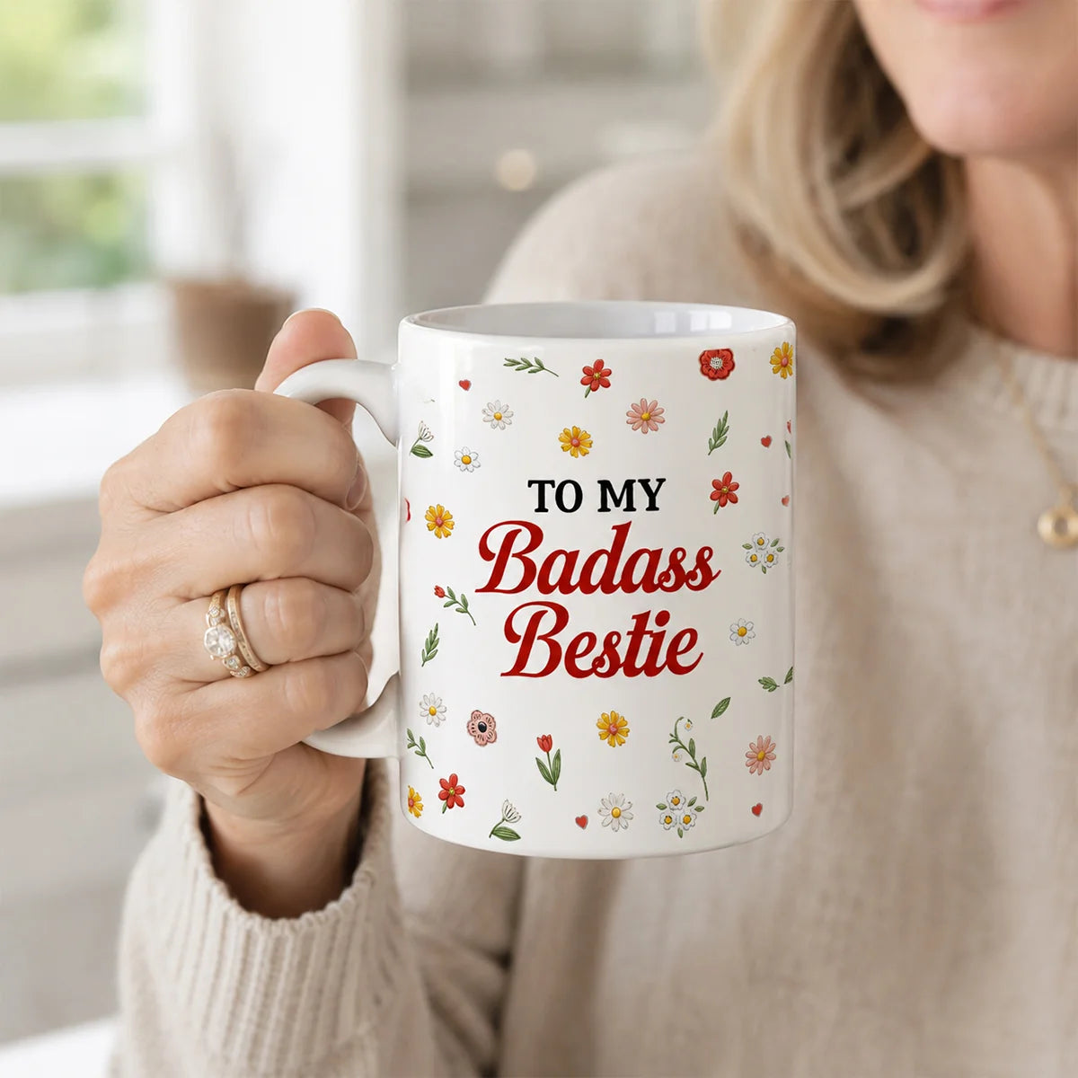 To My Badass Bestie - Personalized Ceramic Coffee Mug - Book Lover Gift-Myprintsy