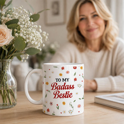 To My Badass Bestie - Personalized Ceramic Coffee Mug - Book Lover Gift-Myprintsy