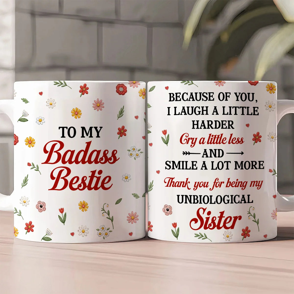 To My Badass Bestie - Personalized Ceramic Coffee Mug - Book Lover Gift-Myprintsy