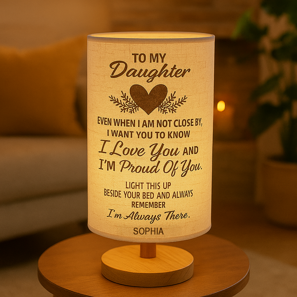 To My Daughter, I Am Always There - Personalized Fabric Lamp-Myprintsy