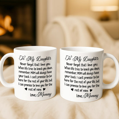 To My Daughter Never Forget That I Love You - Personalized Coffee Mug-Myprintsy