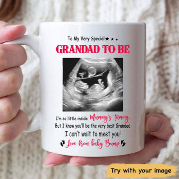 To My Grandad To Be From Baby Bump Fathers Day Mug - Personalized Ceramic Mug - Gift For Grandpa-Myprintsy