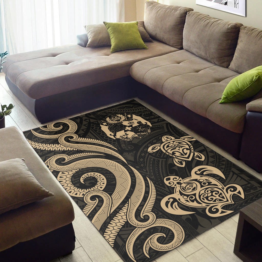 Tonga Area Rug - Gold Tentacle Turtle-Myprintsy