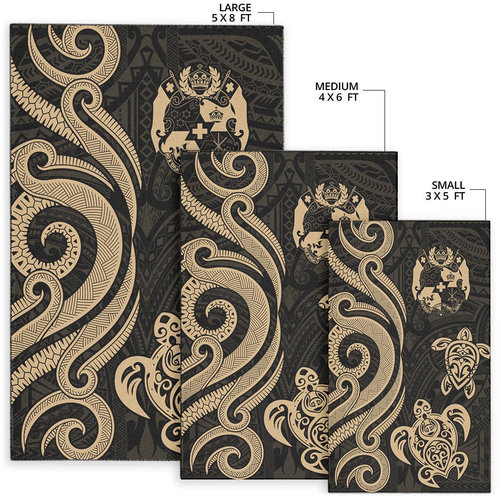 Tonga Area Rug - Gold Tentacle Turtle-Myprintsy
