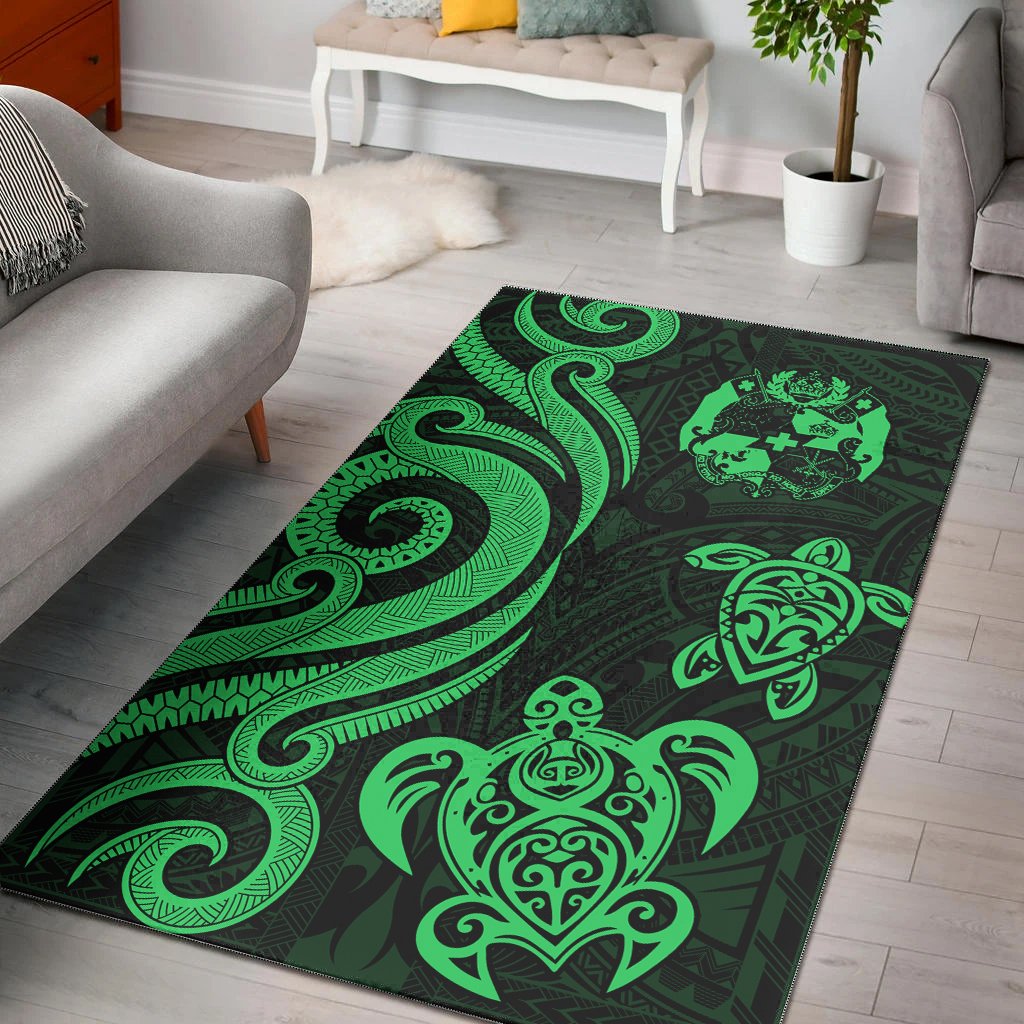 Tonga Area Rug - Green Tentacle Turtle-Myprintsy