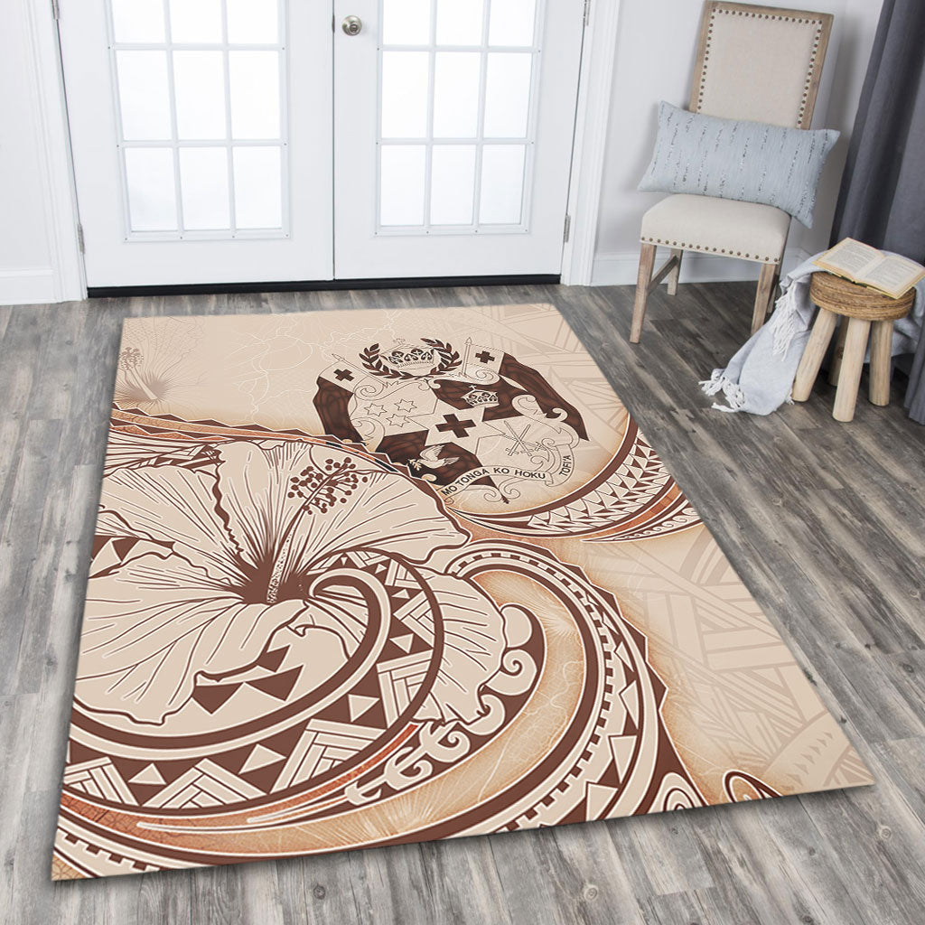Tonga Area Rug Hibiscus Flower Vintage Style-Myprintsy