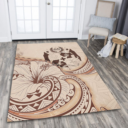 Tonga Area Rug Hibiscus Flower Vintage Style-Myprintsy