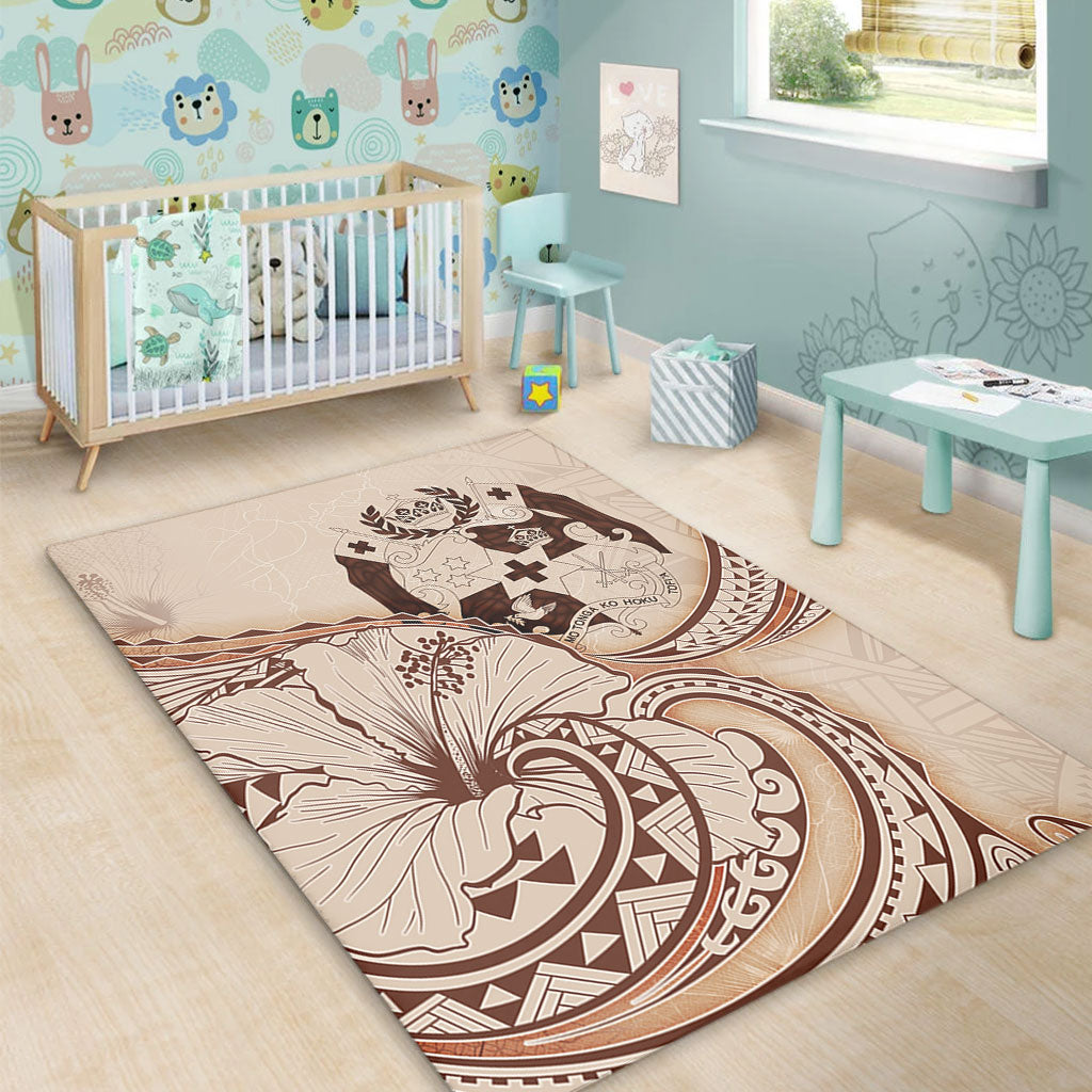 Tonga Area Rug Hibiscus Flower Vintage Style-Myprintsy