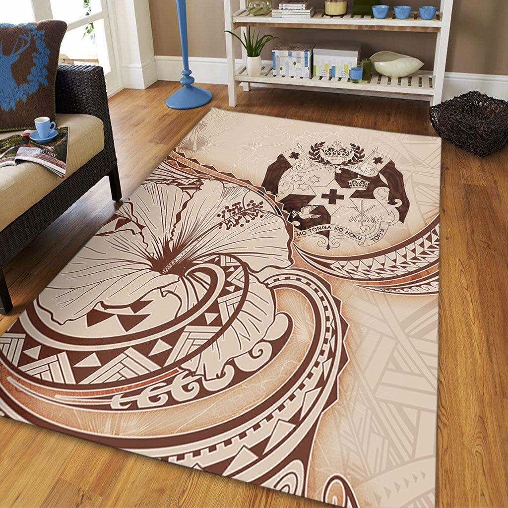 Tonga Area Rug Hibiscus Flower Vintage Style-Myprintsy