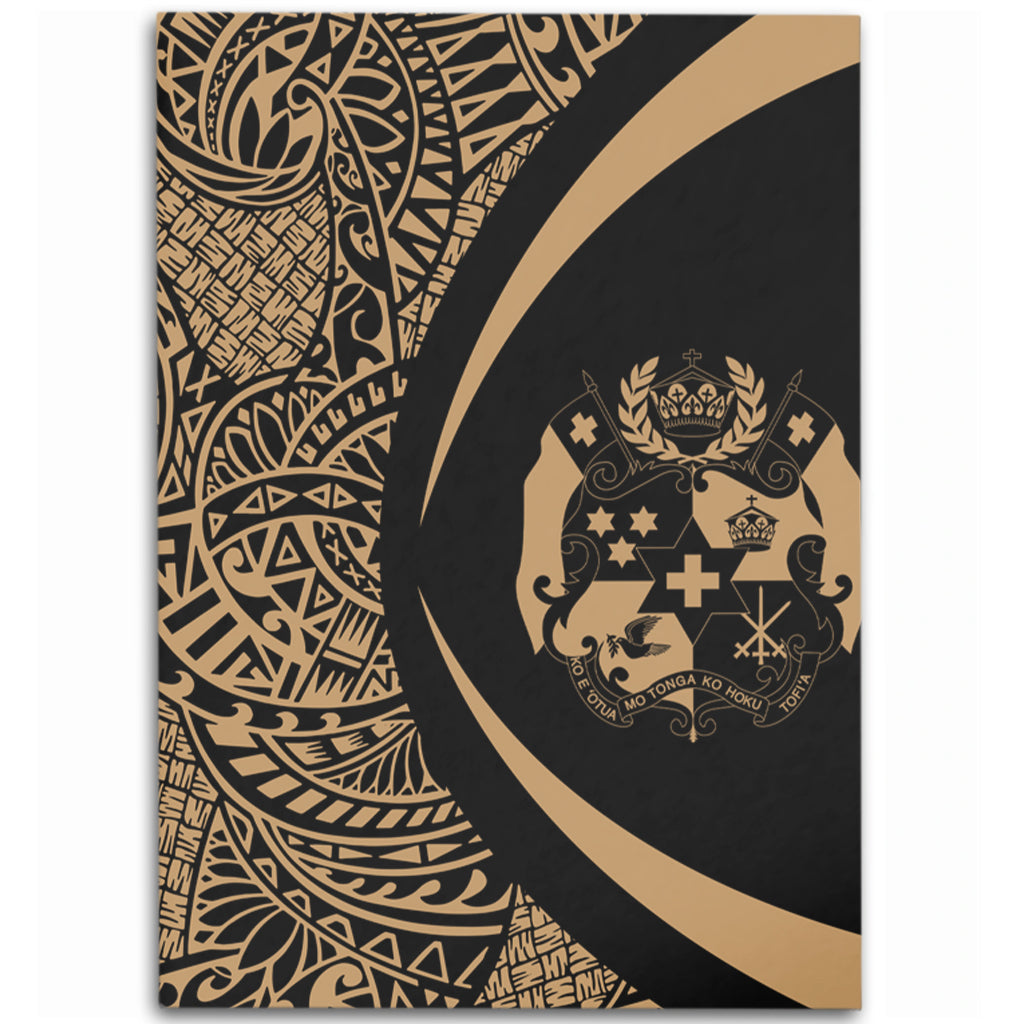 Tonga Area Rug Lauhala Gold Circle Style-Myprintsy