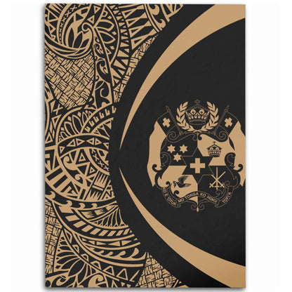 Tonga Area Rug Lauhala Gold Circle Style-Myprintsy