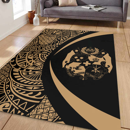 Tonga Area Rug Lauhala Gold Circle Style-Myprintsy