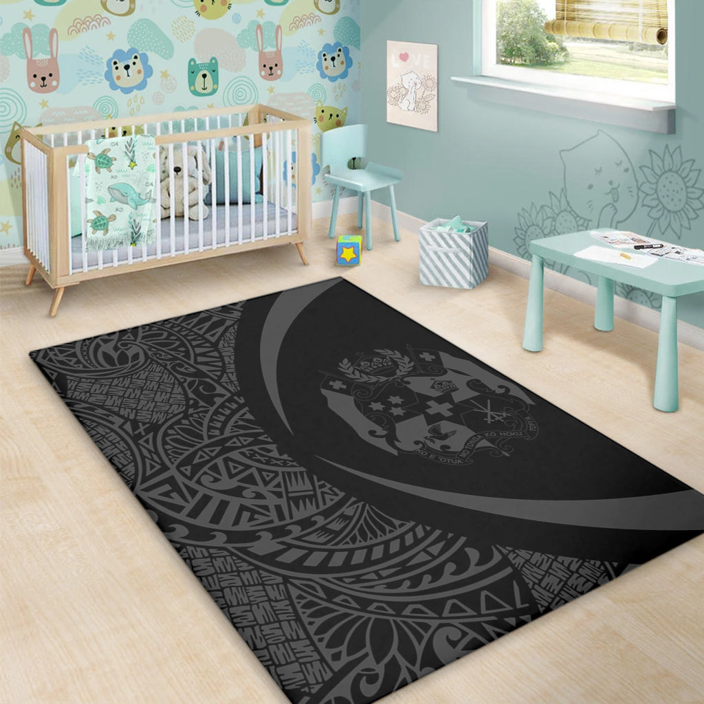 Tonga Area Rug Lauhala Gray Circle Style-Myprintsy