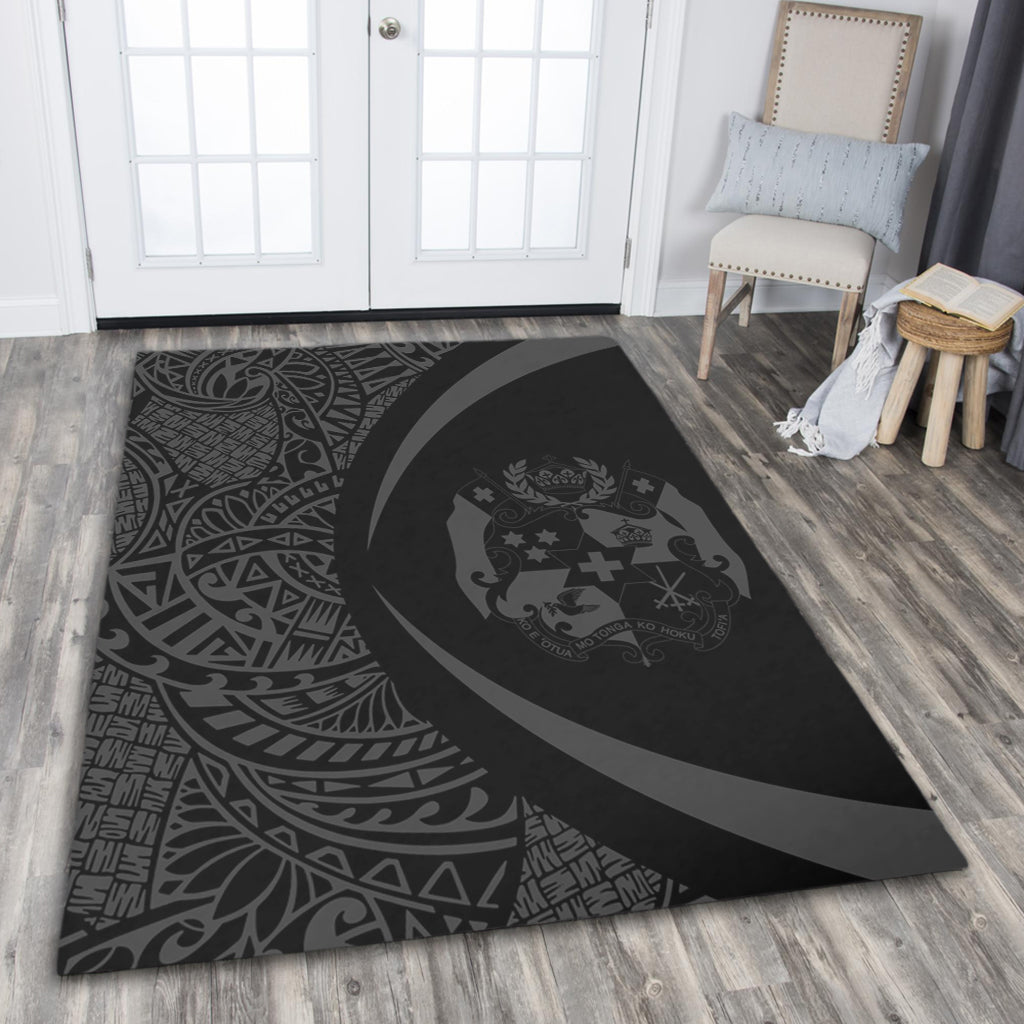 Tonga Area Rug Lauhala Gray Circle Style-Myprintsy