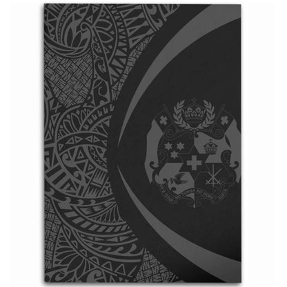 Tonga Area Rug Lauhala Gray Circle Style-Myprintsy