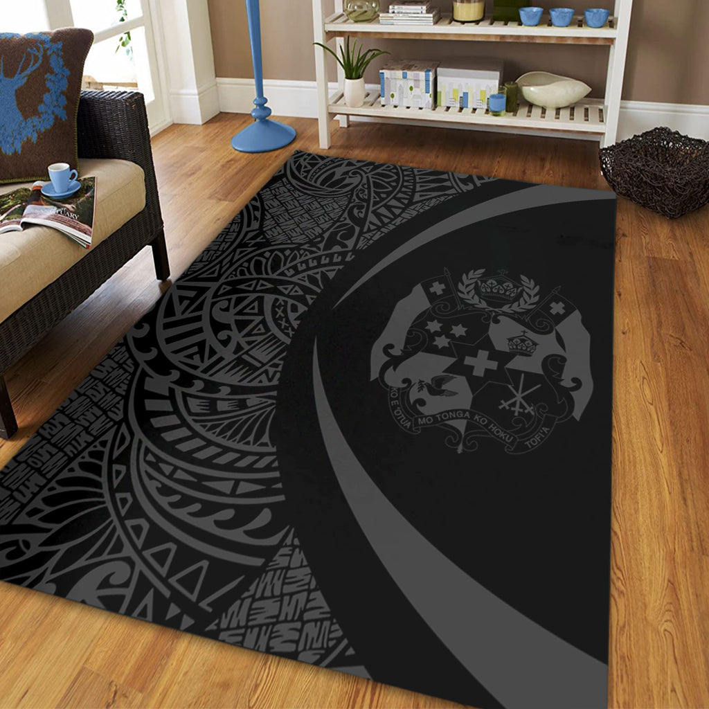 Tonga Area Rug Lauhala Gray Circle Style-Myprintsy