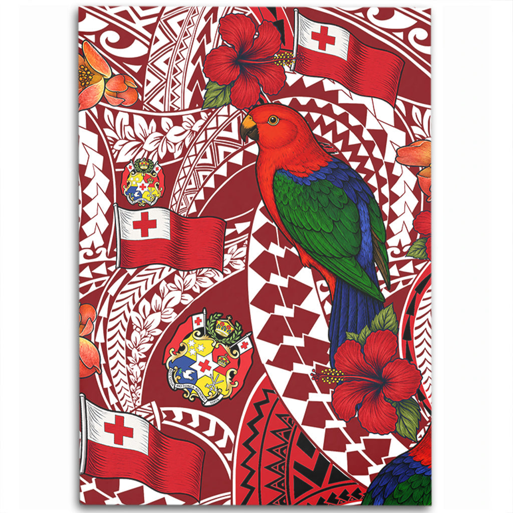 Tonga Area Rug Polynesian Red Shining Parrot Heilala Pattern-Myprintsy