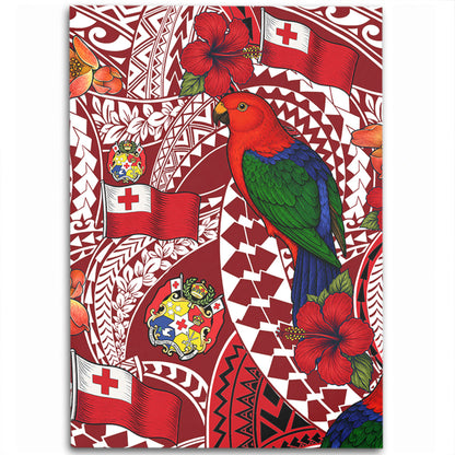 Tonga Area Rug Polynesian Red Shining Parrot Heilala Pattern-Myprintsy