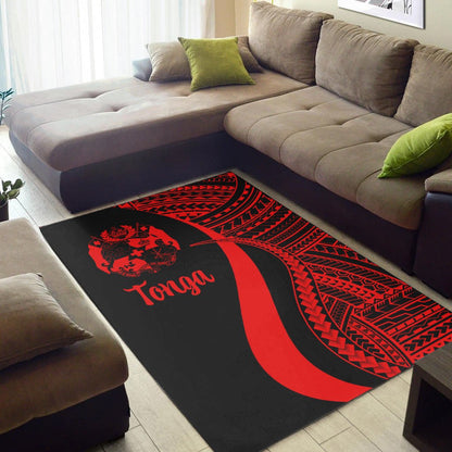 Tonga Area Rug - Red Polynesian Tentacle Tribal Pattern-Myprintsy