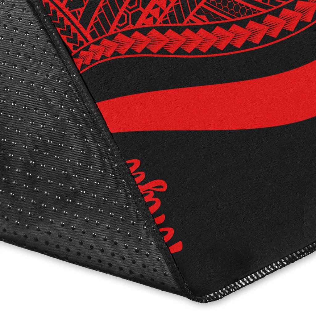 Tonga Area Rug - Red Polynesian Tentacle Tribal Pattern-Myprintsy