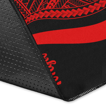 Tonga Area Rug - Red Polynesian Tentacle Tribal Pattern-Myprintsy