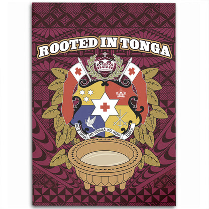 Tonga Area Rug Rooted In Tonga Coat Of Arms Kava Bowl Ngatu Style-Myprintsy