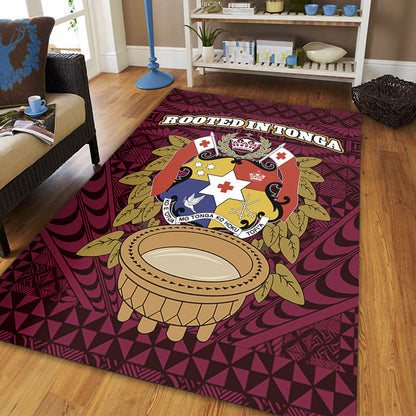 Tonga Area Rug Rooted In Tonga Coat Of Arms Kava Bowl Ngatu Style-Myprintsy