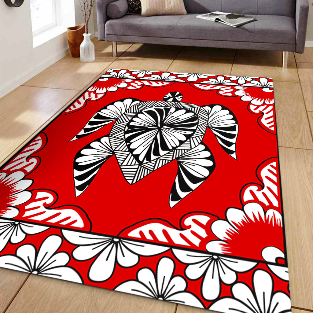 Tonga Area Rug Tapa Turtle Design-Myprintsy