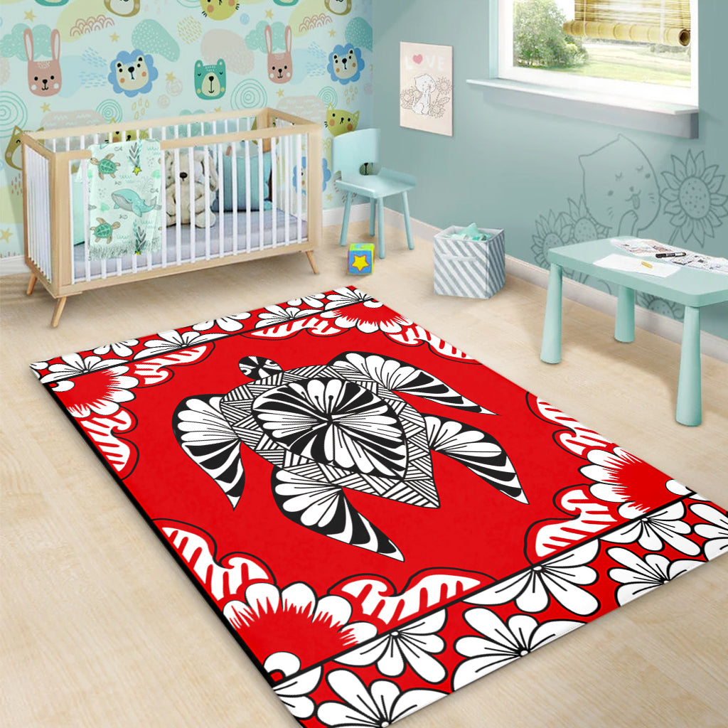 Tonga Area Rug Tapa Turtle Design-Myprintsy