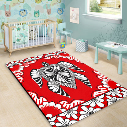 Tonga Area Rug Tapa Turtle Design-Myprintsy