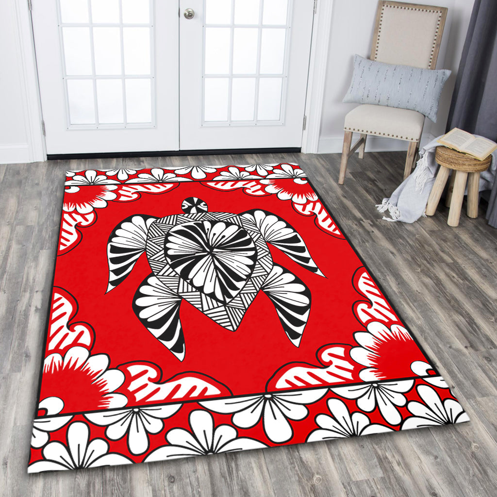 Tonga Area Rug Tapa Turtle Design-Myprintsy