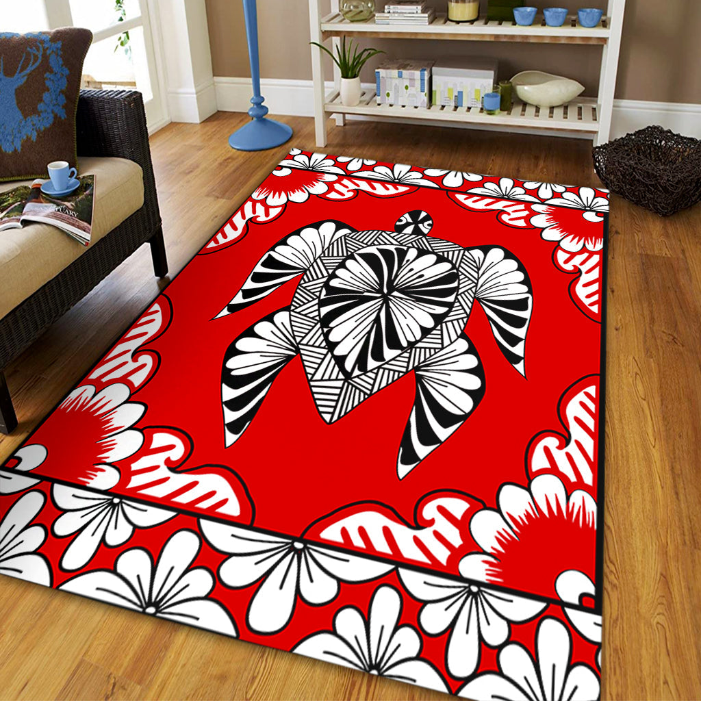 Tonga Area Rug Tapa Turtle Design-Myprintsy