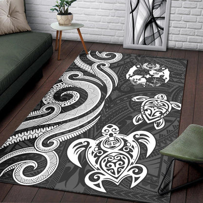 Tonga Area Rug - White Tentacle Turtle-Myprintsy