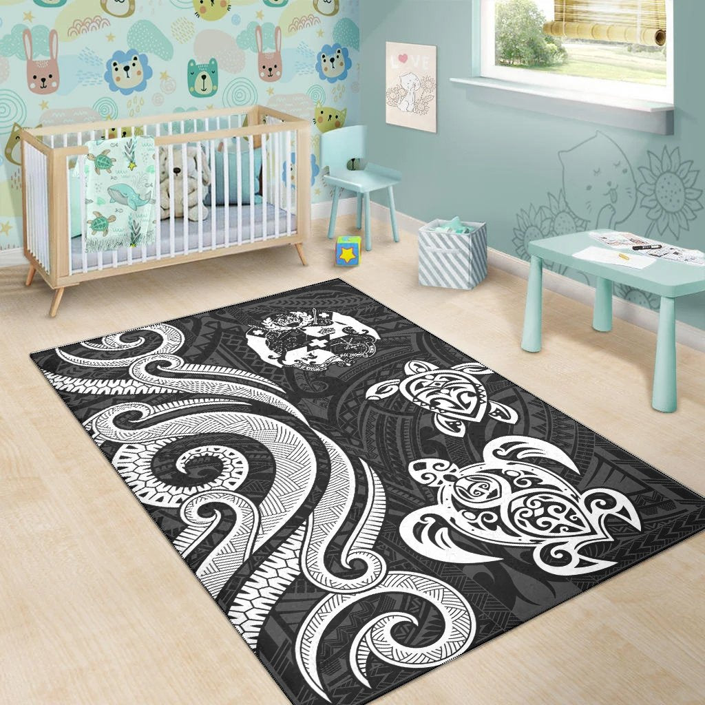 Tonga Area Rug - White Tentacle Turtle-Myprintsy