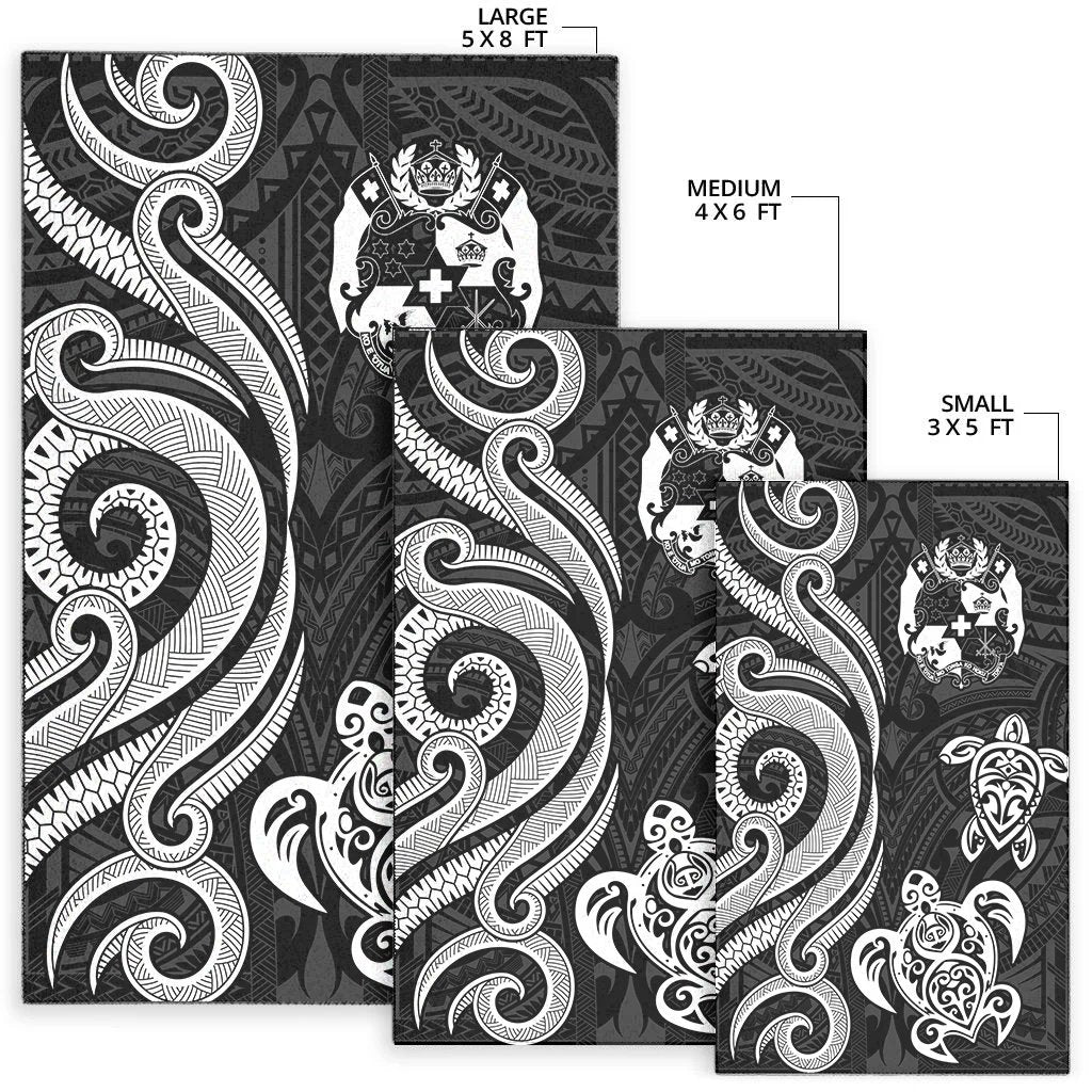 Tonga Area Rug - White Tentacle Turtle-Myprintsy