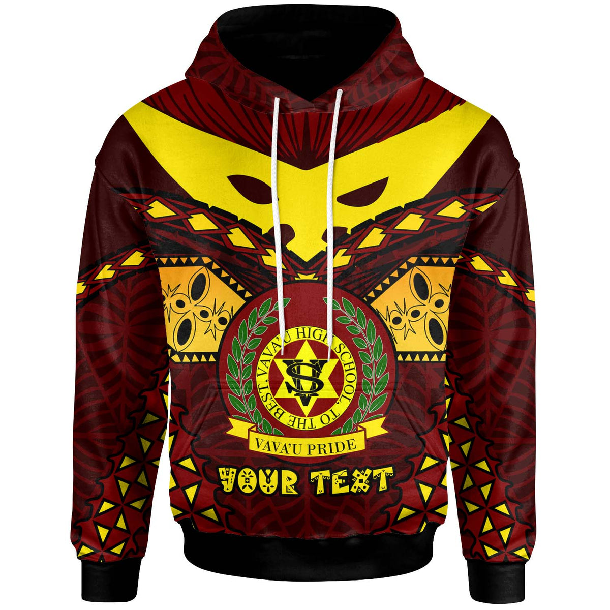 Tonga Custom Hoodie - Vava'u High Shool Tonga with Polynesian Patterns-Myprintsy