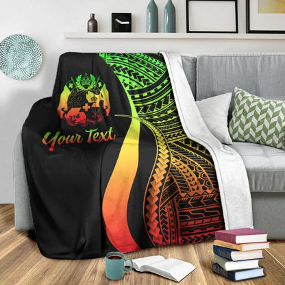 Tonga Custom Personalised Premium Blanket - Reggae Polynesian Tentacle Tribal Pattern-Myprintsy