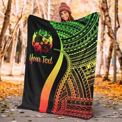 Tonga Custom Personalised Premium Blanket - Reggae Polynesian Tentacle Tribal Pattern-Myprintsy