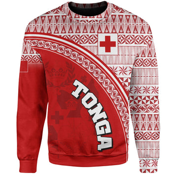Tonga Custom Personalised Sweatshirt Tongan Ngatu Pattern Curve Style-Myprintsy