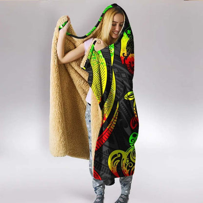 Tonga Hooded Blanket - Reggae Tentacle Turtle-Myprintsy