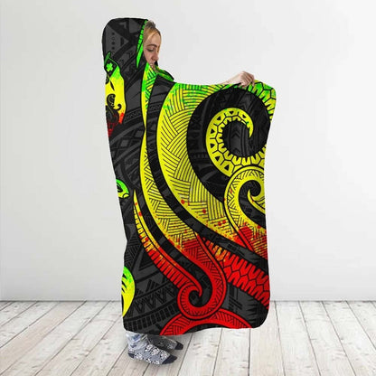 Tonga Hooded Blanket - Reggae Tentacle Turtle-Myprintsy